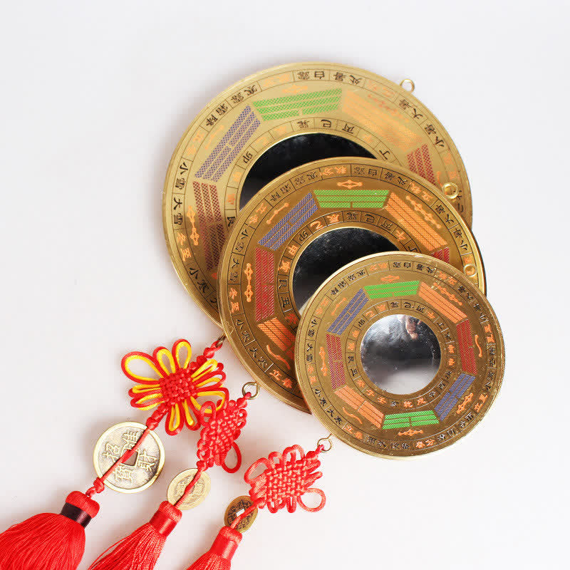 Feng Shui Bagua Map Copper Coin Chinese Knotting Balance Energy Map - image 1