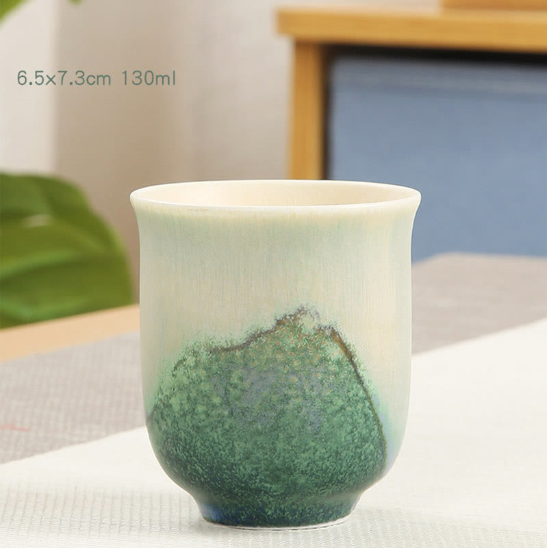 Buddha Stones Creative Green Ceramic Teacup Kung Fu Tea Cups - image 7