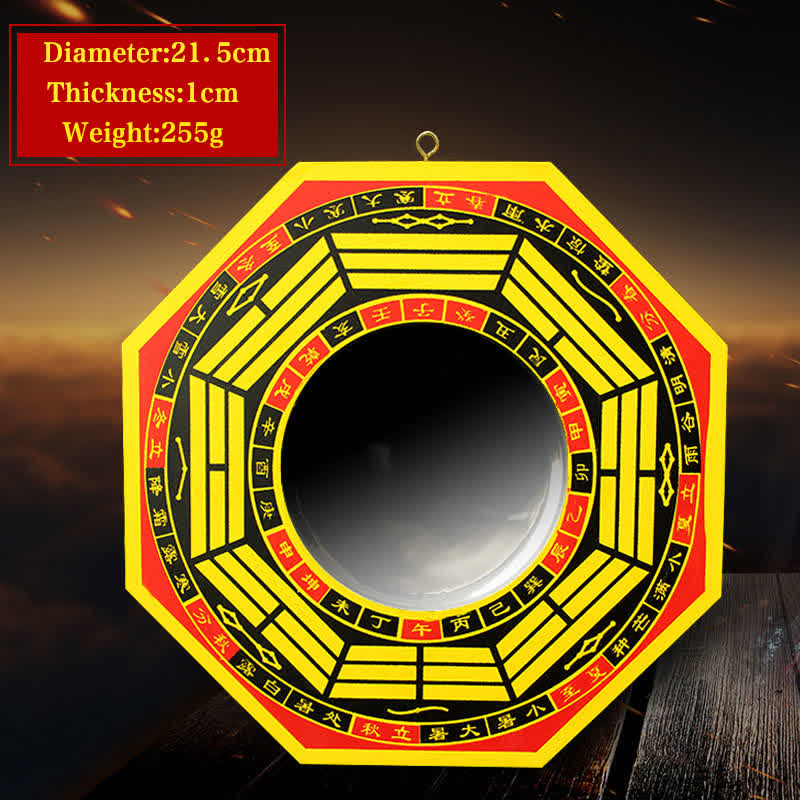 Buddha Stones Feng Shui Bagua Map Balance Living Room Energy Map Mirror - 8 IN - Concave Mirror - Yellow - image 17