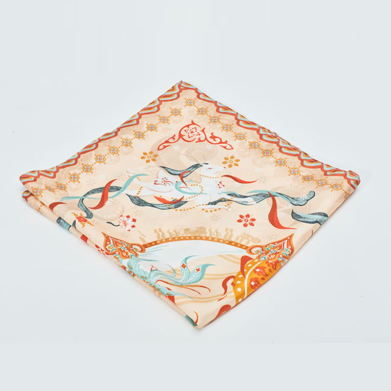 Buddha Stones Dunhuang Riyue Mountain 100% Mulberry Silk Scarf Dunhuang Shawl - image 9