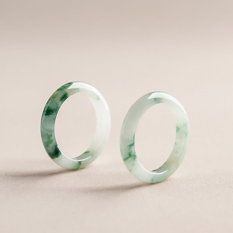Buddha Stones Natural Green Jade Luck Abundance Ring - image 8