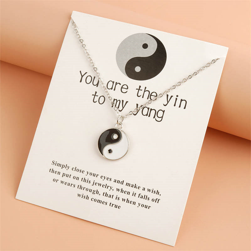 Buddha Stones 2Pcs Yin Yang Harmony Balance Necklace Pendant - YIN YANG SYMBOL (Balance ♥ Harmony) - image 0