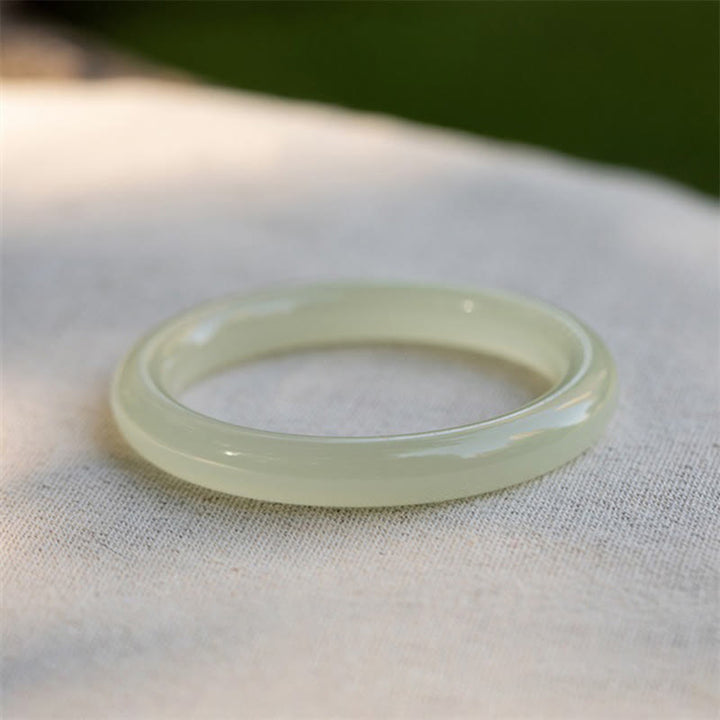 Buddha Stones Natural Afghanistan Jade Abundance Cuff Bracelet Bangle - image 6