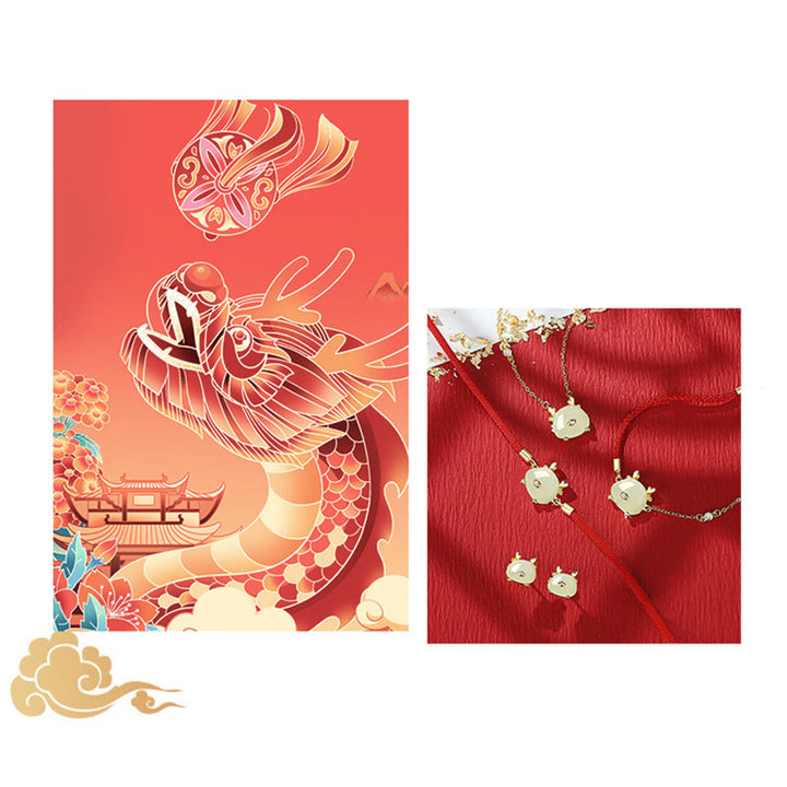 Buddha Stones 925 Sterling Silver Year of the Dragon Natural Hetian Jade Red Agate Cute Dragon Protection Success Bracelet Necklace Pendant Earrings - image 11