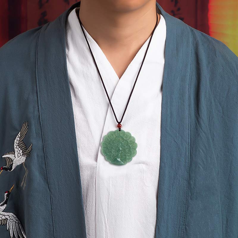 Natural Jade Peacock Luck Prosperity Necklace Pendant - image 3