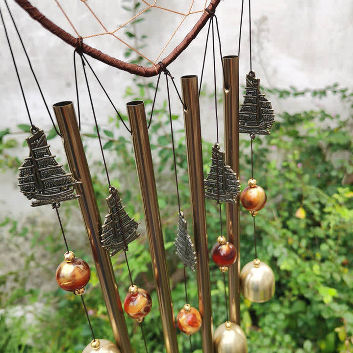 Buddha Stones Dream Catchers Love Elephant Boat Wall Hanging Chime Bell Handmade Home Decoration - image 3