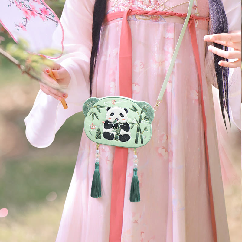 Buddha Stones Embroidery Lucky Panda Cat Shiba Inu Deer Rabbit Fox Flower Cute Animal Hanfu Bag Crossbody Bag Shoulder Bag - image 3