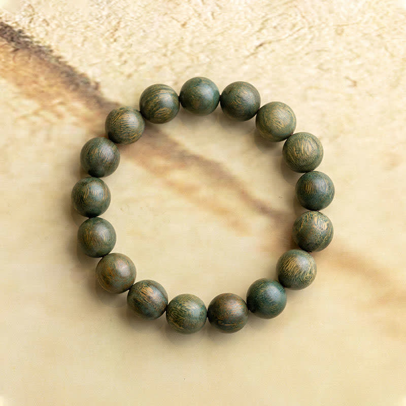 Buddha Stones Tibetan Green Sandalwood Soothing Cure Bracelet - 12mm(17 Beads) - image 12