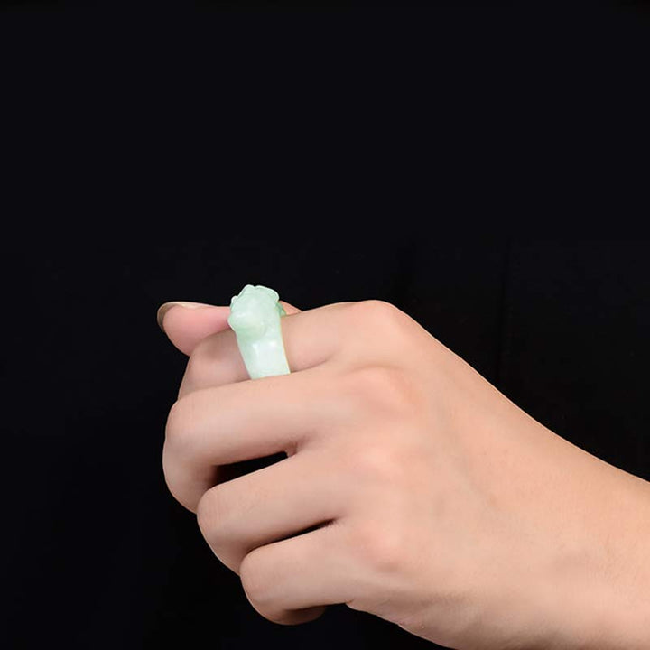 Fengshui Wealth Jade PiXiu Luck Ring - image 3