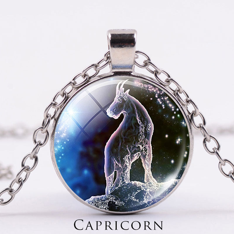 12 Constellations of the Zodiac Moon Starry Sky Protection Blessing Necklace Pendant - image 23