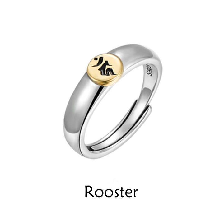 Buddha Stones Tibetan Om Mani Padme Hum Carved Chinese Zodiac Natal Buddha Peace Ring - Rooster - image 30
