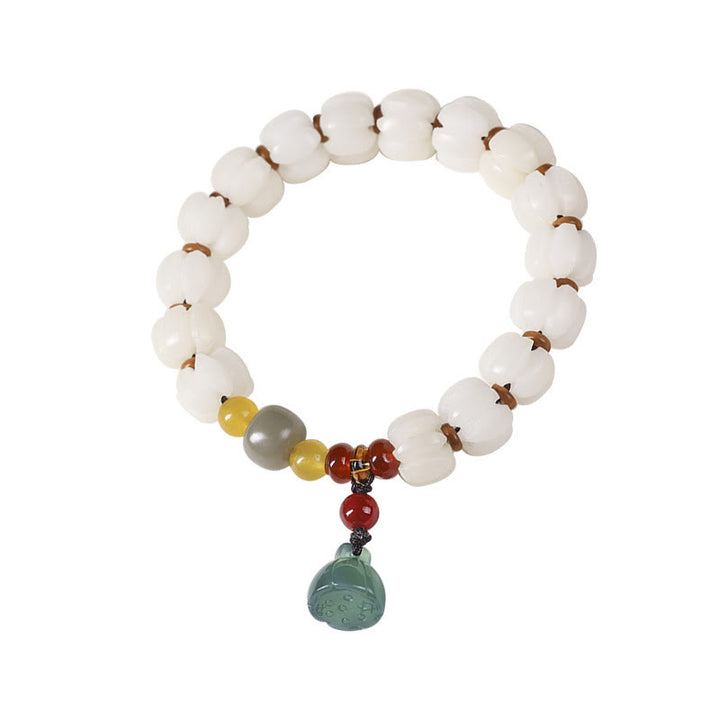 Buddha Stones Natural Bodhi Seed Red Agate Bodhi Calm Harmony Engraved Pumpkin Bead Lotus Bracelet - image 17