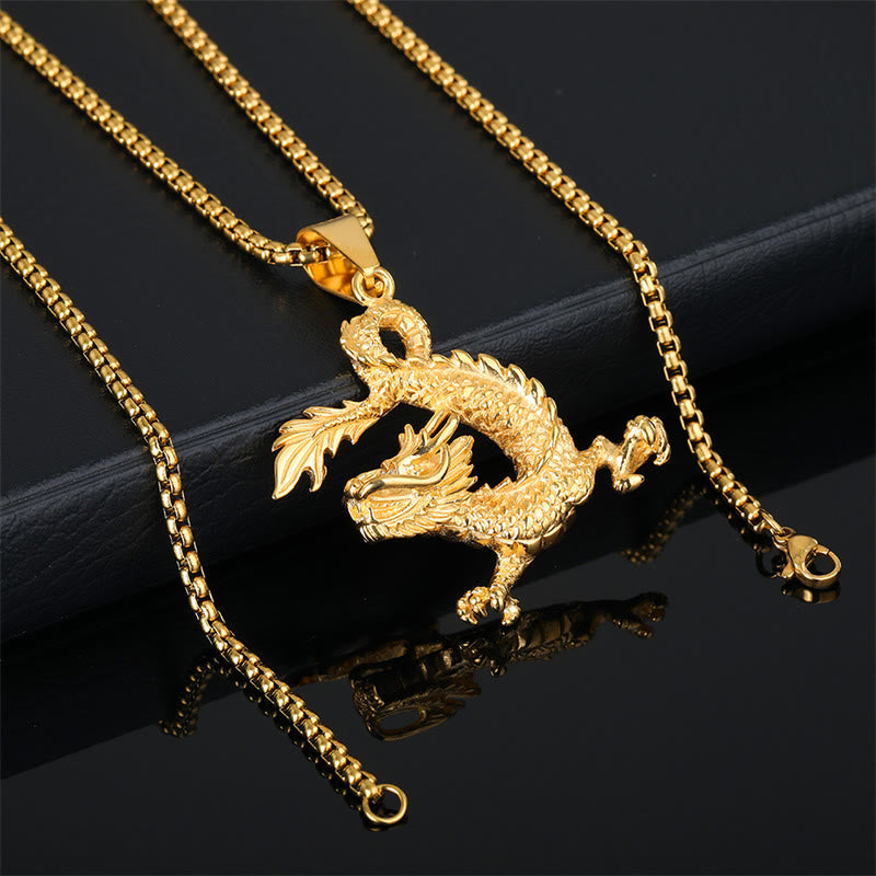 Buddha Stones Dancing Dragon Pattern Luck Necklace Pendant - image 2