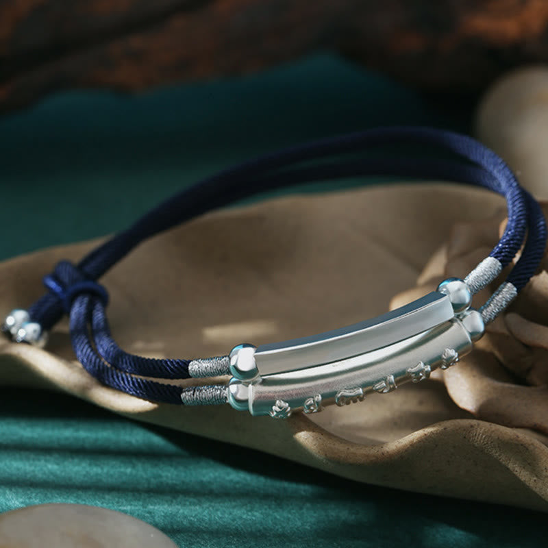Buddha Stones 999 Sterling Silver Handmade Om Mani Padme Hum Peace Braided Bracelet - image 9