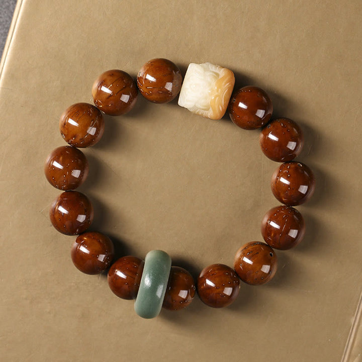 Buddha Stones Purple Bodhi Seed Dancing Lion Wisdom Bracelet - image 2