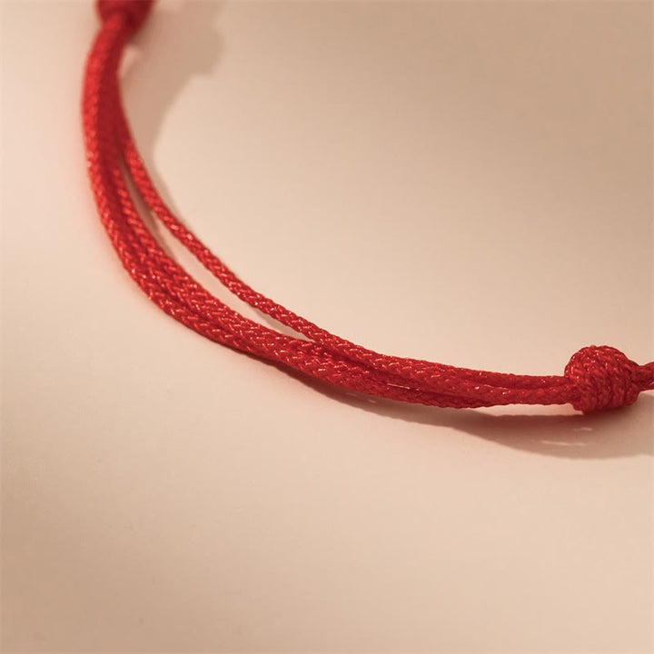 Buddha Stones Handmade 999 Sterling Silver Year of the Dragon Luck Red Bracelet - image 3