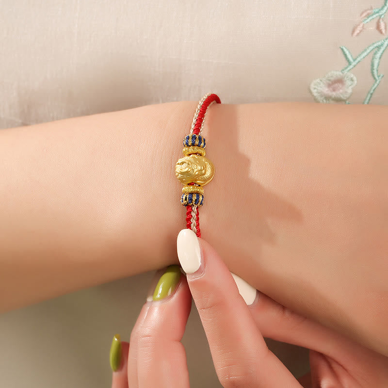 Buddha Stones 925 Sterling Silver Baby Dragon Luck Strength Handmade Braided Bracelet - image 5