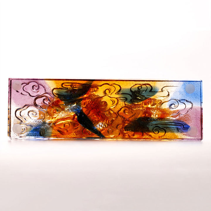 Buddha Stones Handmade Multicolored Dragon Liuli Crystal Art Piece Protection Home Office Decoration - image 7