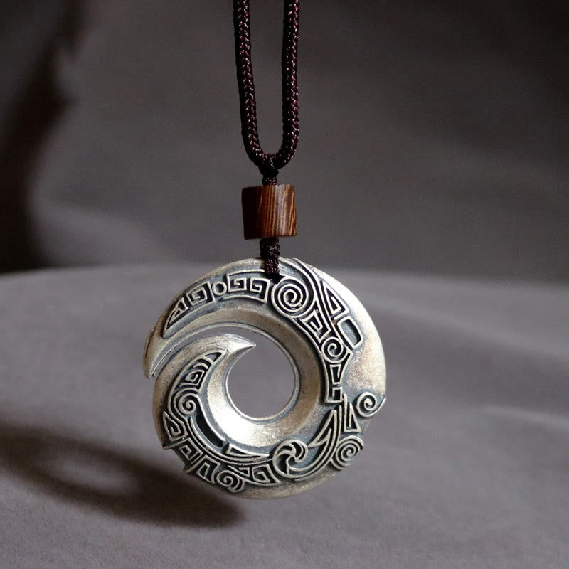 Buddha Stones One's Luck Improves Design Pattern Copper Luck Necklace Pendant - Copper - image 0
