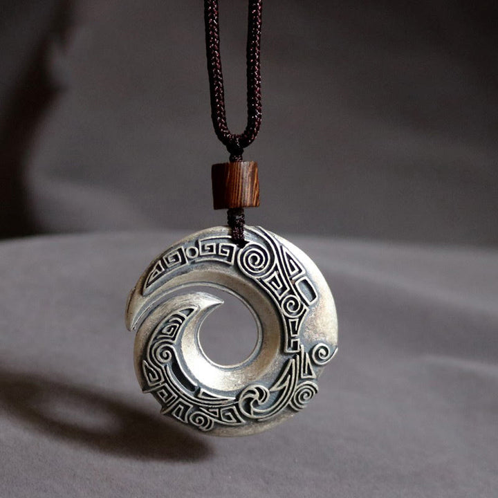 Buddha Stones One's Luck Improves Design Pattern Copper Luck Necklace Pendant - Copper - image 0