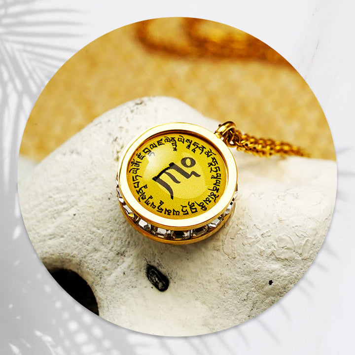 Buddha Stones Tibetan Yellow God Of Wealth Green Tara Buddha Serenity Titanium Steel Necklace Pendant - image 6