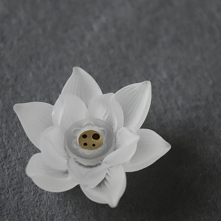 Buddha Stones Mini Lotus Liuli Crystal Healing Meditation Stick Incense Burner - image 17