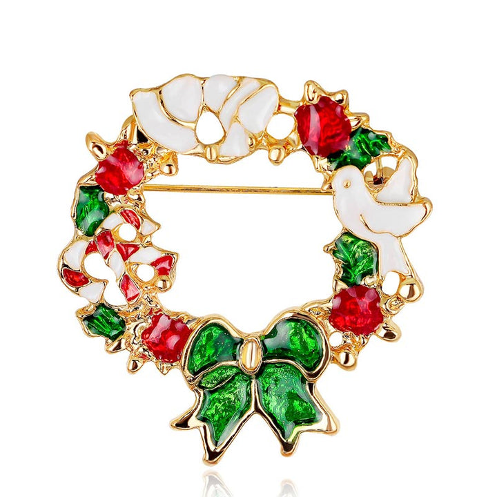Christmas Multi-Colored Rhinestone Crystal Brooch Pin - 3 - image 5