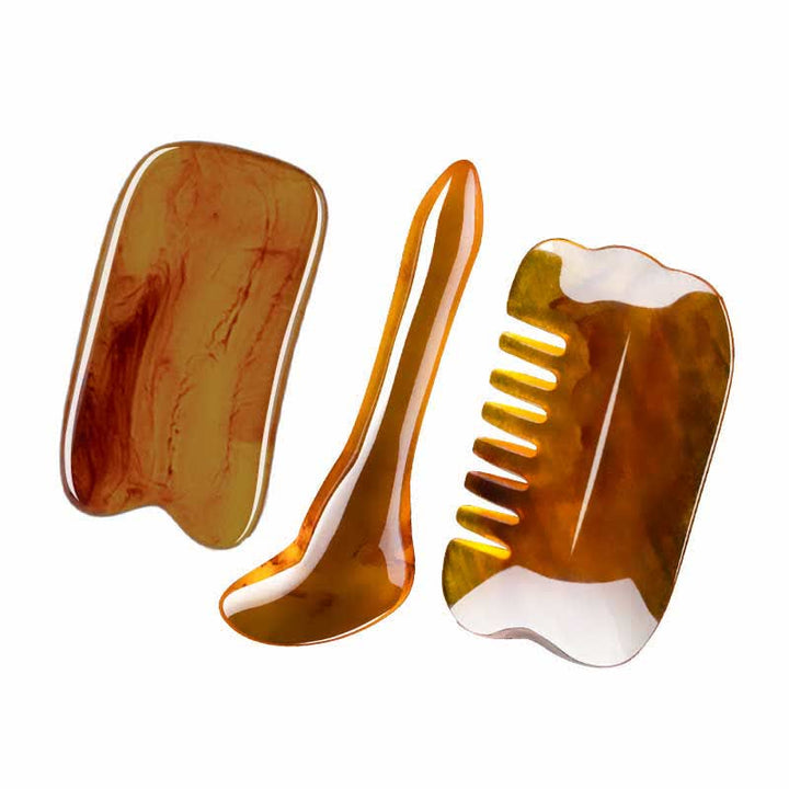 Resin Gua Sha Facial Whole Body Massage Comb Tool Set - image 8