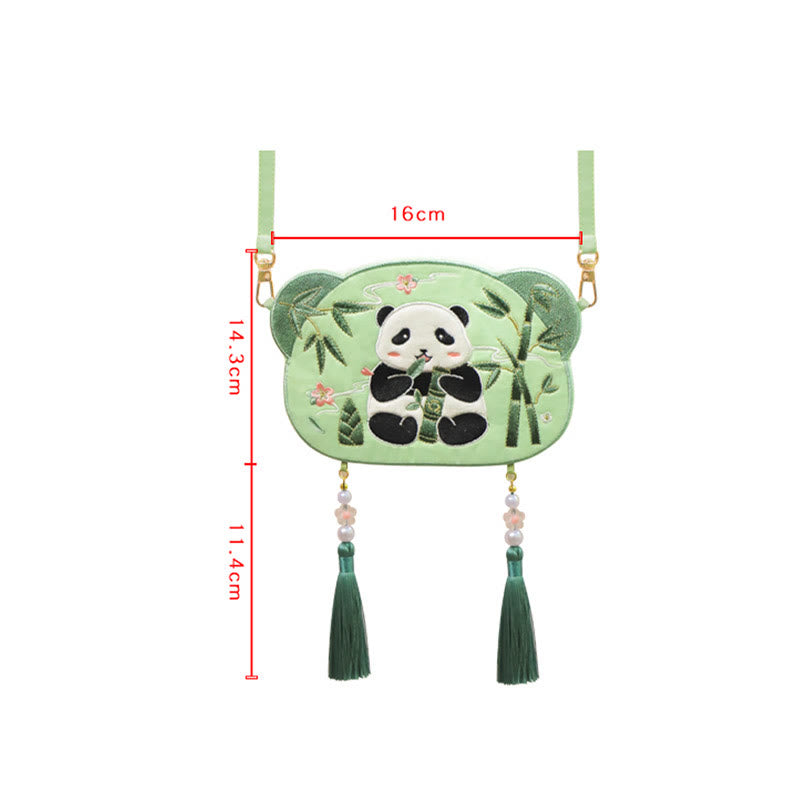 Buddha Stones Embroidery Lucky Panda Cat Shiba Inu Deer Rabbit Fox Flower Cute Animal Hanfu Bag Crossbody Bag Shoulder Bag - image 12