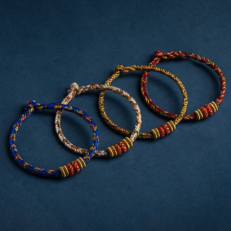 Buddha Stones Tibet Handmade Chinese Zodiac Natal Buddha Luck Strength Braided String Bracelet - image 1