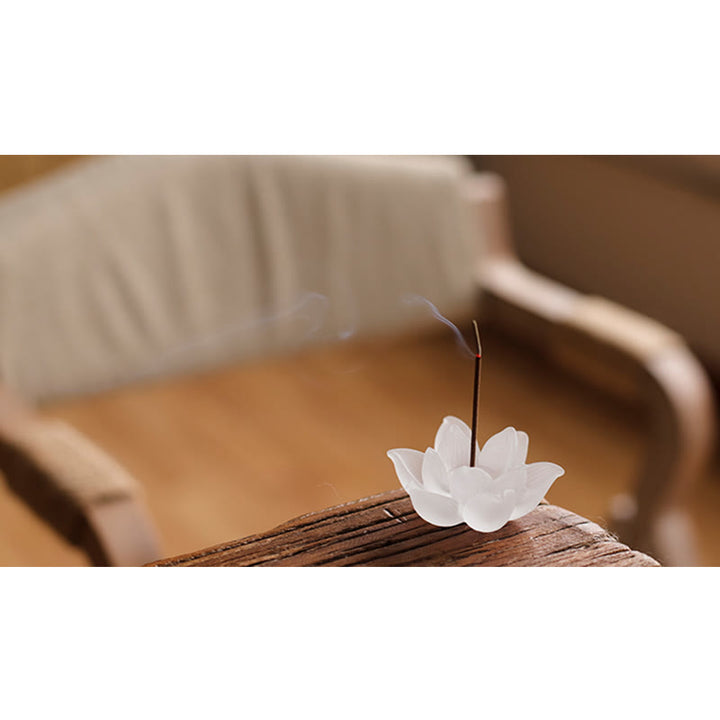 Buddha Stones Mini Lotus Liuli Crystal Healing Meditation Stick Incense Burner - image 21