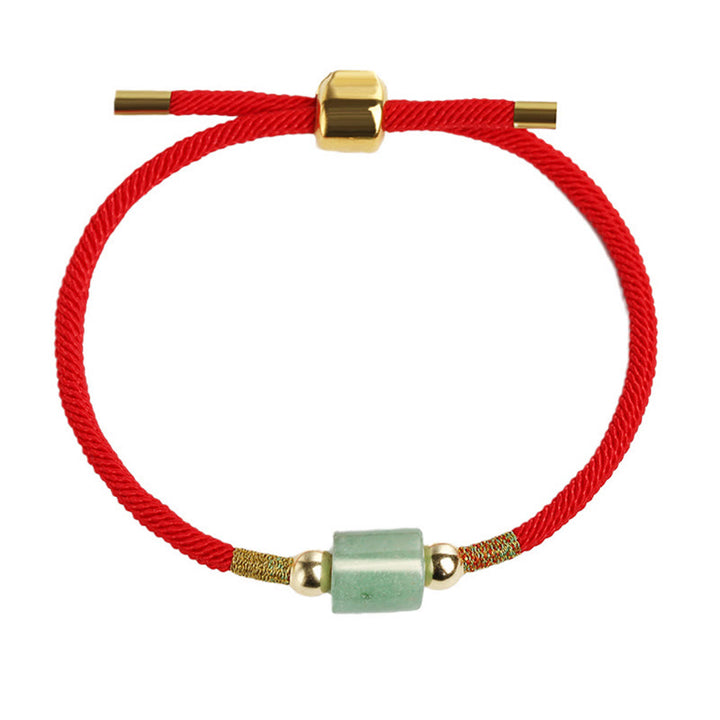 Buddha Stones Tibet Handmade Green Aventurine Red Stone Malachite Luck Protection Braided Rope Bracelet - image 6