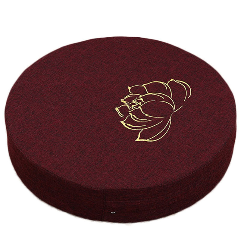 Buddha Stones Lotus Embroidery Cotton Linen Meditation Seat Cushion - image 19
