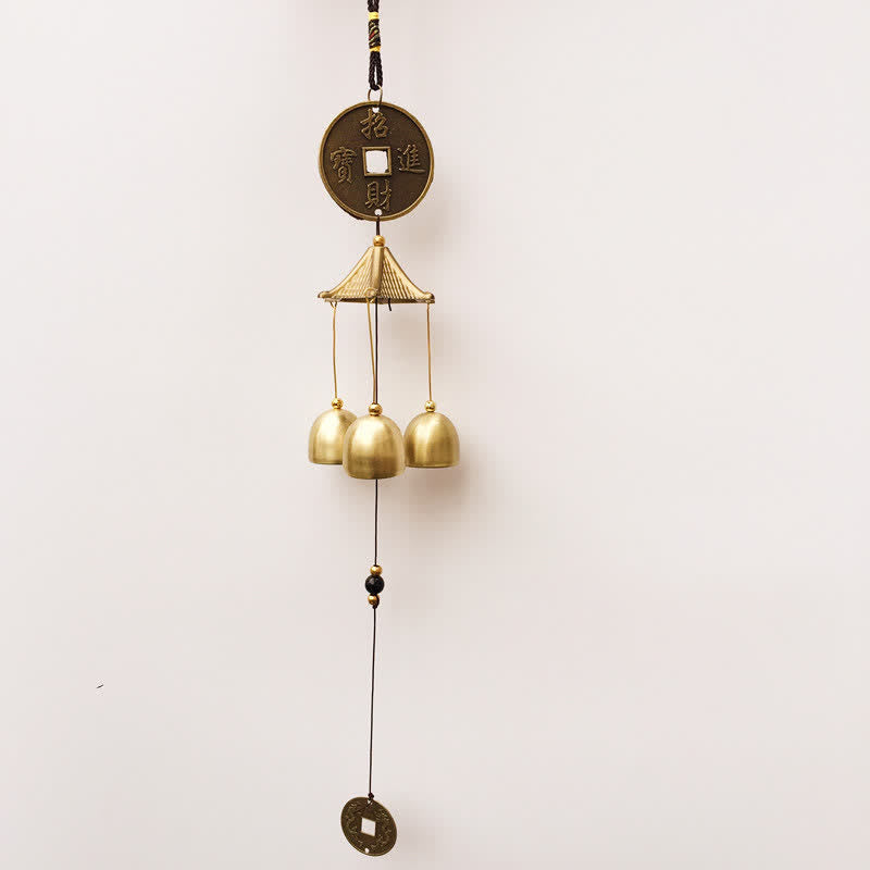 Buddha Stones Blessing Letter Elephant Bagua Auspicious Coin Wall Hanging Chime Bell Handmade Home Decoration - image 11