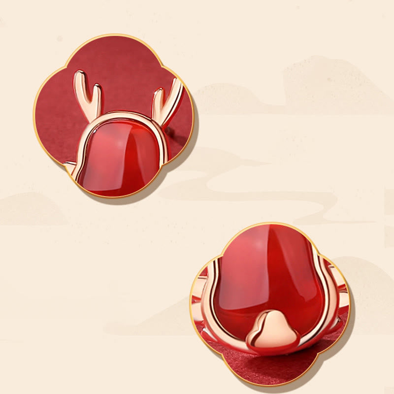 ❗❗❗A Flash Sale- Buddha Stones 925 Sterling Silver Year of the Dragon Natural Red Agate Dragon Attract Fortune Fu Character Strength Bracelet Necklace Pendant Earrings - image 13