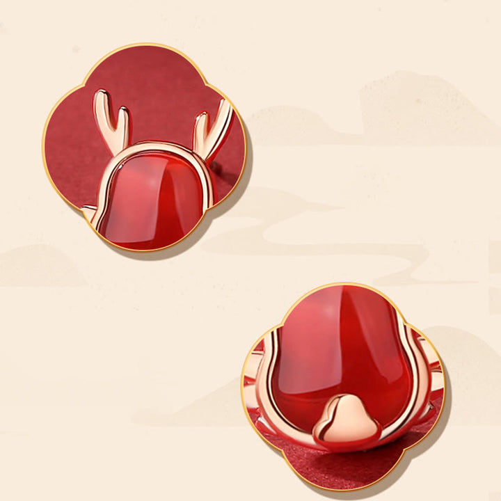 ❗❗❗A Flash Sale- Buddha Stones 925 Sterling Silver Year of the Dragon Natural Red Agate Dragon Attract Fortune Fu Character Strength Bracelet Necklace Pendant Earrings - image 13