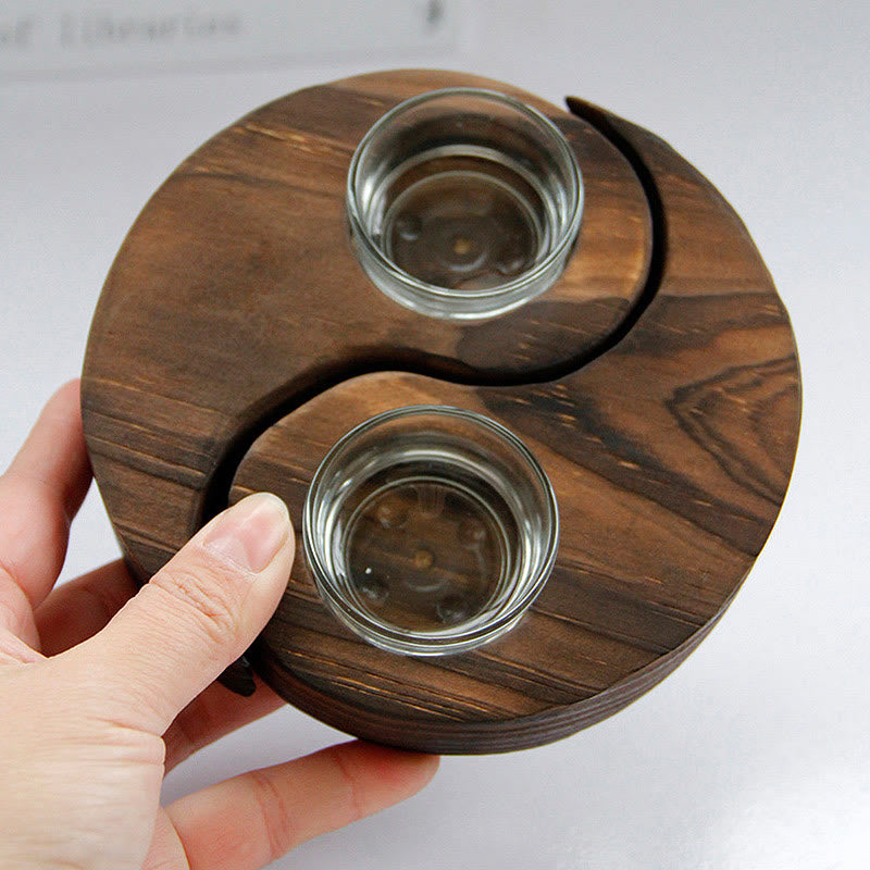 Buddha Stones Yin Yang Wood Candle Holder Meditation Rituals Use Items - image 9