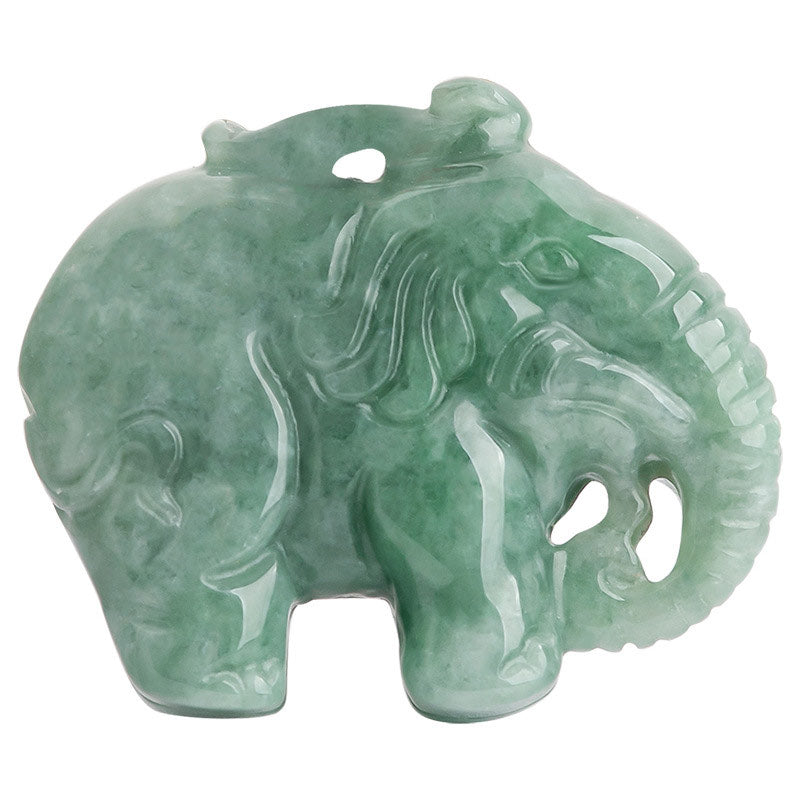 Elephant Jade Luck Strength Necklace String Pendant - image 5