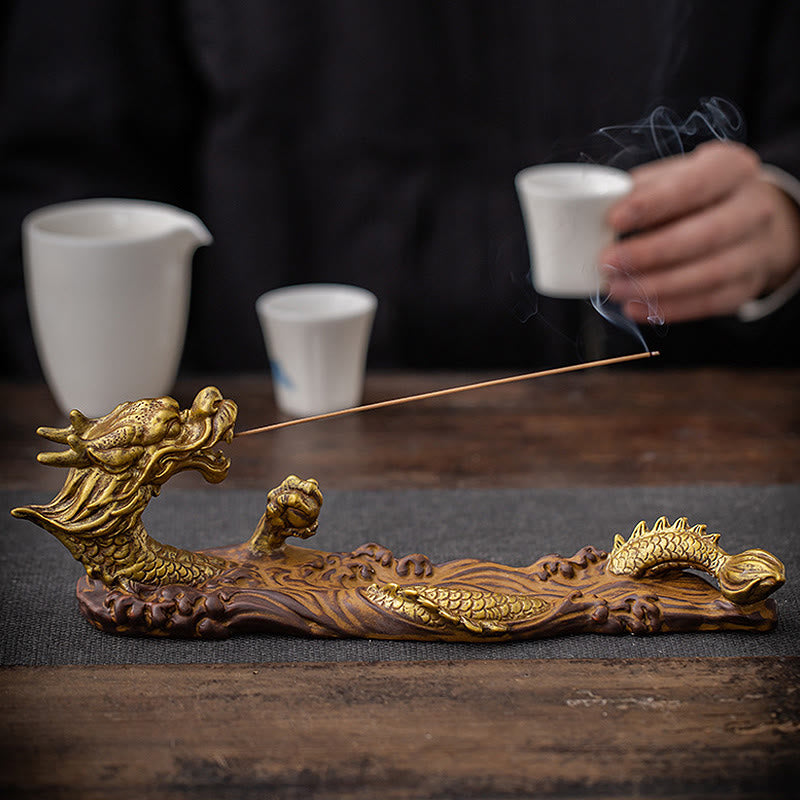 Buddha Stones Dragon Protection Ceramic Stick Incense Burner Decoration - image 8