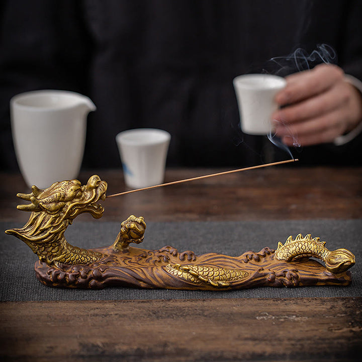 Buddha Stones Dragon Protection Ceramic Stick Incense Burner Decoration - image 8