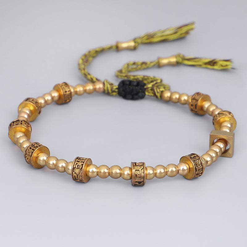 Buddha Stones Tibetan Curse Six True Words Wealth Bracelet - image 1