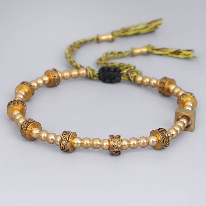 Buddha Stones Tibetan Curse Six True Words Wealth Bracelet - image 1