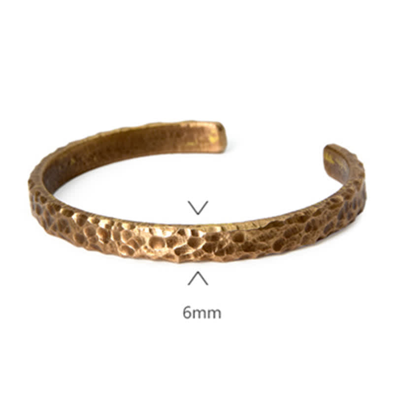 Buddha Stones Simple Design Copper Wealth Cuff Bracelet - image 12