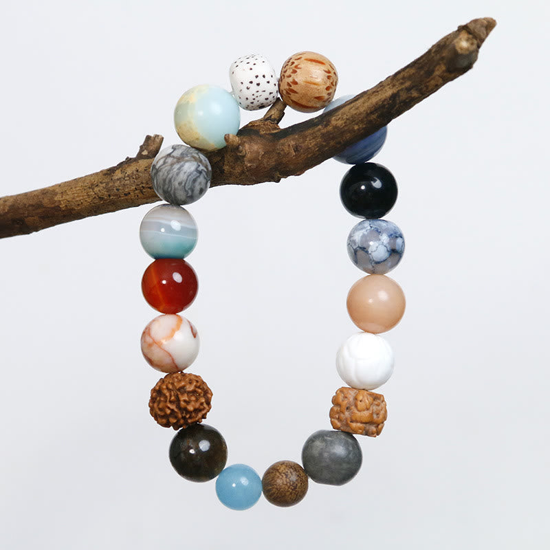 Buddha Stones Natural Bodhi Seed Crystal Stone Agate Keep Away Evil Spirits Bracelet - image 2