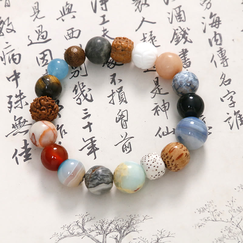 Buddha Stones Natural Bodhi Seed Crystal Stone Agate Keep Away Evil Spirits Bracelet - image 11