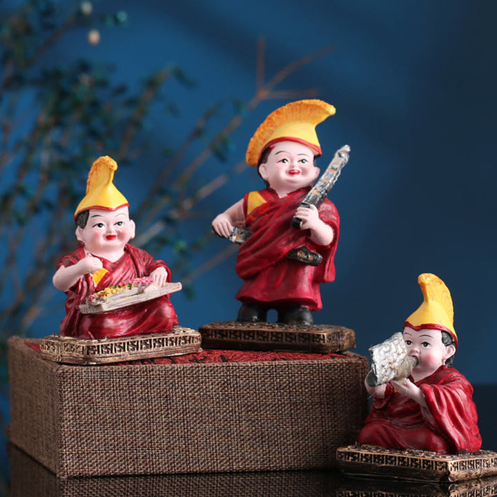 Buddha Stones Hand Painted Tibetan Lama Figures Carved Creative Home Office Car Decoration Ornament - image 12