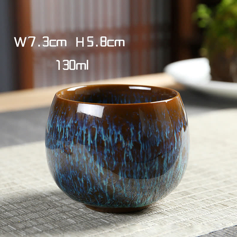 Buddha Stones Multicolor Ceramic Teacup Ocean Wave Tea Cups - Blue - image 9