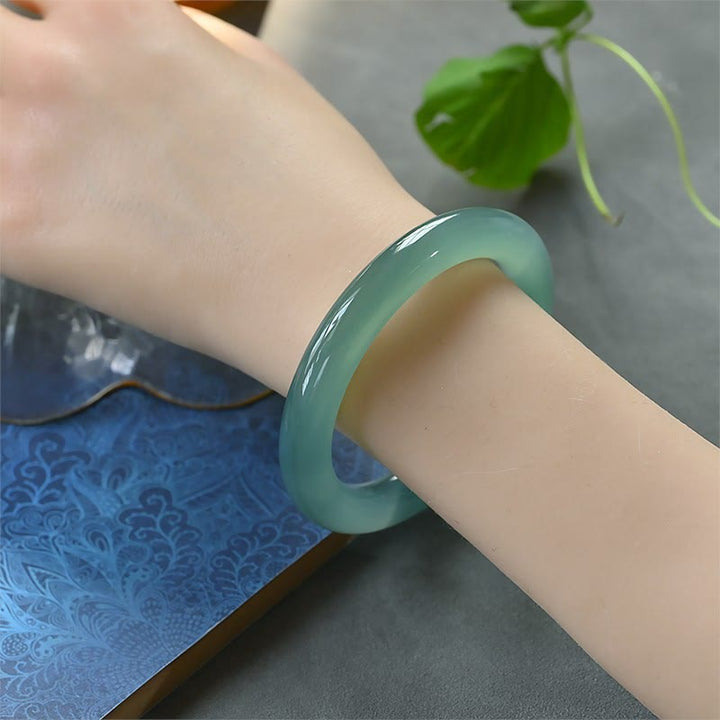 Buddha Stones Natural Green Chalcedony Strength Bangle Bracelet - image 5
