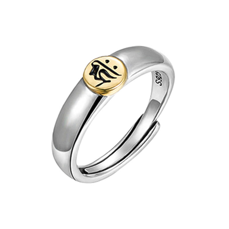 Buddha Stones Tibetan Om Mani Padme Hum Carved Chinese Zodiac Natal Buddha Peace Ring - image 38
