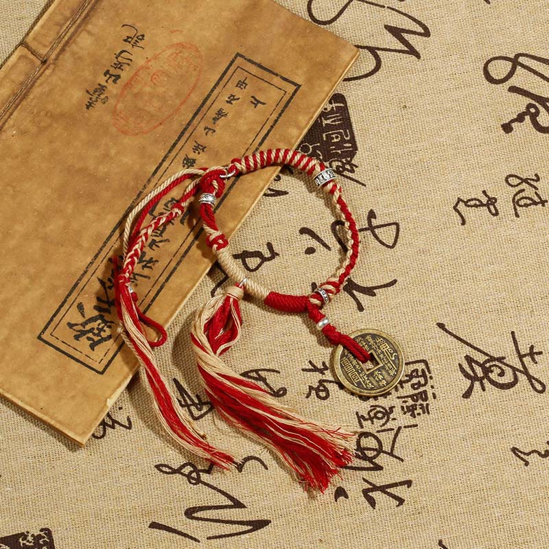 Buddha Stones Mountain Ghosts Spend Money Wealth Prosperity Handmade Braided Bracelet - Mountain Ghosts Spend Money Red Rope - image 1